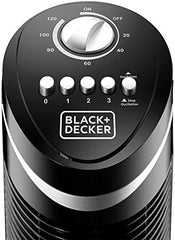 Black & Decker 50W Tower Fan 3 Speeds Low/Medium/High 65, Wide Oscillation Adjustable Portable/Travel Friendly Design with 120 min Timer, For The Perfect Temperature TF50-B5