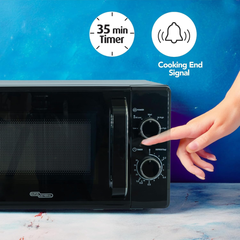 Super General 20L Microwave Oven, 700W, 5 Power Levels, Defrost Function, 35-Minute Timer, Cooking End Signal, Compact Design, Black (SGMM921NHB)