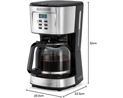 BLACK+DECKER DCM85-B5 12-Cup Programmable Coffee Maker, 900W, 1.5L Glass Carafe