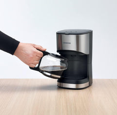 KENWOOD Coffee Machine Up To 6 Cup Coffee Maker for Drip Coffee and Americano 550W 40 Min Auto Shut Off, Reusable Filter, Anti Drip Feature, Warming Plate and Easy to Clean CMM05.000BM Black/Silver