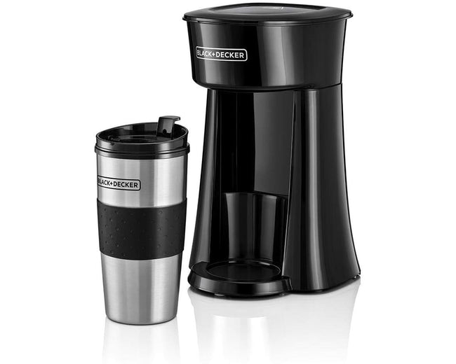 BLACK+DECKER DCT10-B5 Personal Coffee Maker with 360ml Travel Mug, 650W, Black
