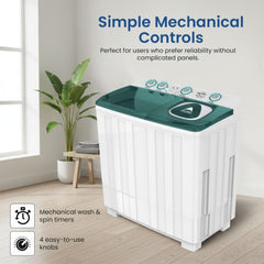 Star Track 9KG Twin Tub Semi-Automatic Washing Machine with Spin Dryer & Transparent Lid – SW-900G1TK (WHITE)