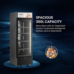Star Track 350L Showcase Chiller Freezer Glass Door Adjustable Shelves Temperature Control ST-BCH350L