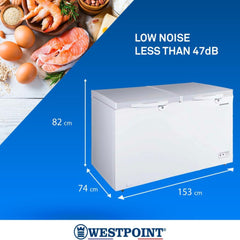 Westpoint Chest Freezer 700 L – Large Capacity Adjustable Thermostat Lock & Key & Removable Storage Baskets WBXN-7019EWG2L