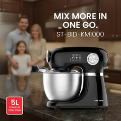 Star Track Kitchen Machine 5L Stand Mixer 1000W Stainless Steel Bowl Dough Hook Beater & Whisk ST-BID-KM1000
