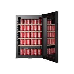 Star Track 115L Beverage Cooler with Glass Door Adjustable Shelves ST-HBC115-BW (Black)