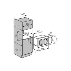 Baumatic Built-In Microwave 20L – 800W 8 Programs BMIS3820 (Stainless Steel)
