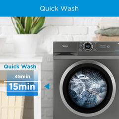 Midea Front Load Washing Machine 8 kg – Integrated LED Control 15 Wash Programs & 1200 RPM MF100W80BTGCC