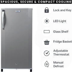 Star Track 210L Single Door Refrigerator with Freezer Box & Adjustable Shelves ST-FRG-210L (Gray)