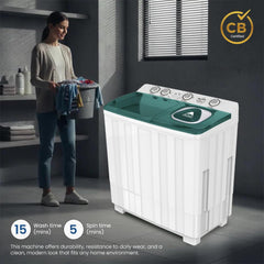 Star Track 9KG Twin Tub Semi-Automatic Washing Machine with Spin Dryer & Transparent Lid – SW-900G1TK (WHITE)