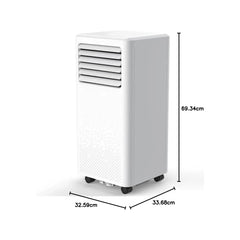 Dalmo 3-in-1 Portable Air Conditioner 9000BTU – Cooling Dehumidifier Fan Mode Digital Control Casters