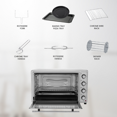 Star Track Electric Oven 66L Rotisserie Convection 2200W 120-Min Timer Temperature Control ST-66SSW-EO2200