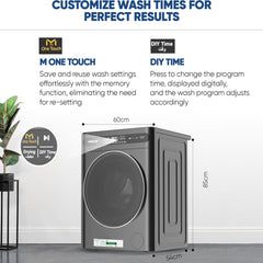 Nikai 10/6 kg Washer Dryer – 1400 RPM BLDC Inverter 18 Programs Touch Control NWM1106FDS