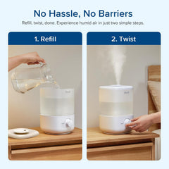 LEVOIT Humidifier for Bedroom, Ultra-Quiet 23dB, Easy to Fill & Clean, Cool Mist Air Humidifier for Home, Baby Nursery & Plants with 360° Rotation Nozzle, Auto Shut-off and Top Fill, Up to 25H