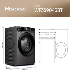 Hisense 10/6 kg Washer Dryer – 1400 RPM Inverter Motor Steam Refresh Smart WiFi WD3S1043BT