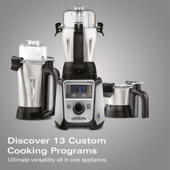 Hamilton Beach Professional Juicer Mixer Grinder 1400W 3 Stainless Steel Jars 13 Smart Programs 58770-SAU