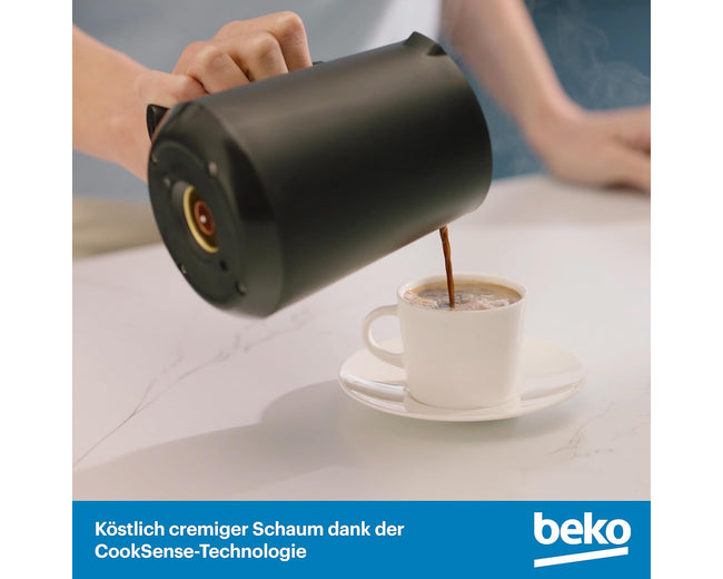 Beko TKM2341 Turkish Coffee Machine, 5 Cups, CookSense, Spill-Proof, Black