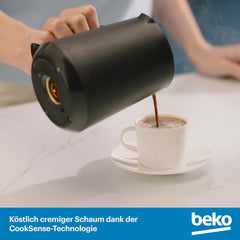 Beko TKM 2341 5-Cup Mocha Maker, Cooksense, Frothy Turkish Coffee, Spill-proof, One-Touch Control, Black