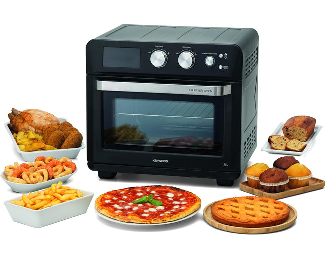 Kenwood MOA25 25L Air Fryer Oven, 2-in-1 Toaster Oven with Rotisserie, Black