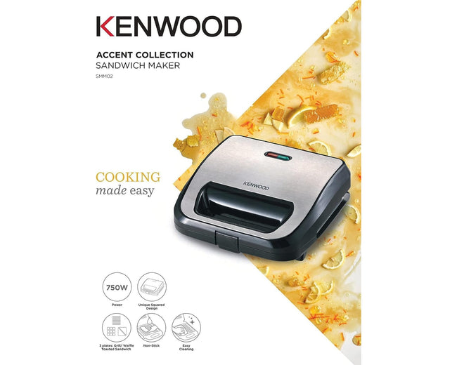 Kenwood SMM02 Sandwich Maker, Waffle Maker & Grill