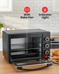Olsenmark 24L Electric Oven with Rotisserie Function | 1600W Countertop Oven for Grilling, Toasting & Roasting | 6 Heating Stages, 60-Minute Timer with Bell | Stainless Steel Heating Elements, OMO2277
