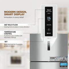 Nikai 800L Gross & 580L Net Double Door No Frost Top Mount Refrigerator, Digital Display, Silent & Energy Efficient, Inverter Compressor Big Fridge, Frost-Free, Best for Home & Kitchen - NRF801FSSINV