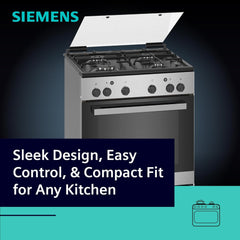 Siemens Free Standing Gas Cooker 60cm – 71L Oven 4 Burners Full Safety HG2L10B51M