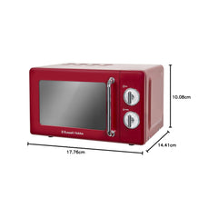 Russell Hobbs 17 Liter Retro Microwave Oven – 700W 5 Power Levels Defrost Function Manual Control RHRETMM705R