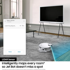 Samsung Jet Bot Robot Vacuum Cleaner – 60W Suction LiDAR Navigation Smart Control VR30T80313W (White)