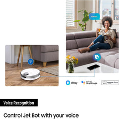 Samsung Jet Bot Robot Vacuum Cleaner – 60W Suction LiDAR Navigation Smart Control VR30T80313W (White)