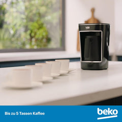 Beko TKM 2341 5-Cup Mocha Maker, Cooksense, Frothy Turkish Coffee, Spill-proof, One-Touch Control, Black
