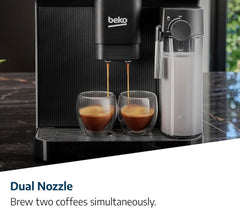 Beko Fully Automatic Coffee Machine with 19 Bar, 2L Water Capacity, 1350W, 12 Hot & Iced Beverages, Touch Display, 600ml Milk Container, Twin Shot, 13 Grinder Settings, Stainless Steel- CEG7304X