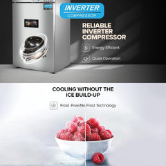 Nikai 800L Gross & 580L Net Double Door No Frost Top Mount Refrigerator, Digital Display, Silent & Energy Efficient, Inverter Compressor Big Fridge, Frost-Free, Best for Home & Kitchen - NRF801FSSINV