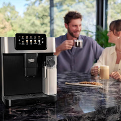 Beko Fully Automatic Coffee Machine with 19 Bar, 2L Water Capacity, 1350W, 12 Hot & Iced Beverages, Touch Display, 600ml Milk Container, Twin Shot, 13 Grinder Settings, Stainless Steel- CEG7304X
