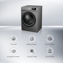 Hisense 10kg Front Load Washing Machine – Inverter Motor Steam Care Quick Wash WFQY1014EVJMT