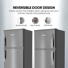 Nikai 450L Gross/311 Net, Double Door Refrigerator, with Vegetable Crisper & Adjustable Glass Shelves, Convenient Defrosting and Temperature Control, For Kitchen, Bedroom, Office & Hotels - NRF450DN5S