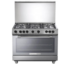 Tecnogas Superiore 90×60 cm Freestanding Gas Cooker with 5 Burners – 133L Convection Fan Oven Stainless Steel N3X96G5VCF