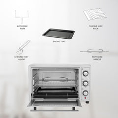 Star Track Electric Oven 35L Rotisserie Convection 120-Min Timer Temperature Control ST-35SSW-EO1500