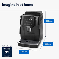 De'Longhi Magnifica Start Fully Automatic Espresso Machine 13 Grinder Settings Manual Milk Frother Twin Shot 5+ Beverages ECAM222.20.B