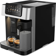 Beko Fully Automatic Coffee Machine with 19 Bar, 2L Water Capacity, 1350W, 12 Hot & Iced Beverages, Touch Display, 600ml Milk Container, Twin Shot, 13 Grinder Settings, Stainless Steel- CEG7304X