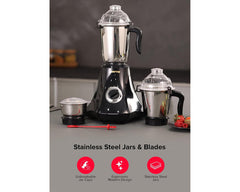 Geepas GSB44067B Mixer Grinder with Stainless Steel Jars & Blades