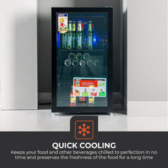 Geepas Showcase Chiller 120L – Quick Cooling Low-E Glass Door & Low Noise GSC1223B