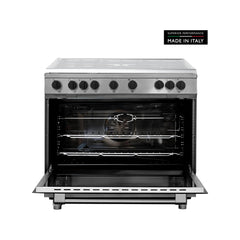 Tecnogas Superiore 90×60 cm Freestanding Gas Cooker with 5 Burners – 133L Convection Fan Oven Stainless Steel N3X96G5VCF
