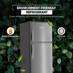 Nikai 450L Gross/311 Net, Double Door Refrigerator, with Vegetable Crisper & Adjustable Glass Shelves, Convenient Defrosting and Temperature Control, For Kitchen, Bedroom, Office & Hotels - NRF450DN5S