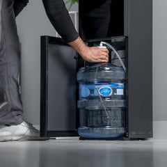 Geepas Water Dispenser – Hot Cold & Normal 3 Taps Fast Cooling Child Lock GWD17037 (Grey)