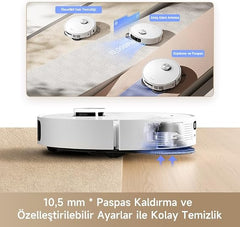 Dreame L10s Ultra Gen 2 Robot Vacuum & Mop, 10,000Pa, MopExtend, Auto-Empty, Mop Washing & Drying, White - RLL32SE