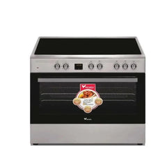 Veneto Freestanding Vitroceramic Cooker 90x60cm 5 Radiant Heaters 133L Electric Oven N1X96EVTC (Stainless Steel)