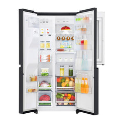 LG 761L Side by Side Refrigerator InstaView Door-in-Door Matte Black ThinQ GR-X337CQAL