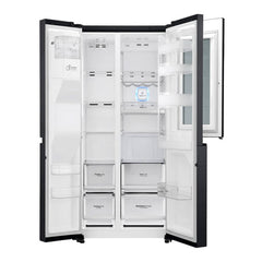 LG 761L Side by Side Refrigerator InstaView Door-in-Door Matte Black ThinQ GR-X337CQAL