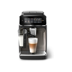 Philips Fully Automatic Coffee Machine Series 3300-6 Beverages, 1.8L Water Capacity, 1500W, LatteGo, SilentBrew, Coloured Touch Display, 12 Grinder Settings, Black Chrome - EP3347/90